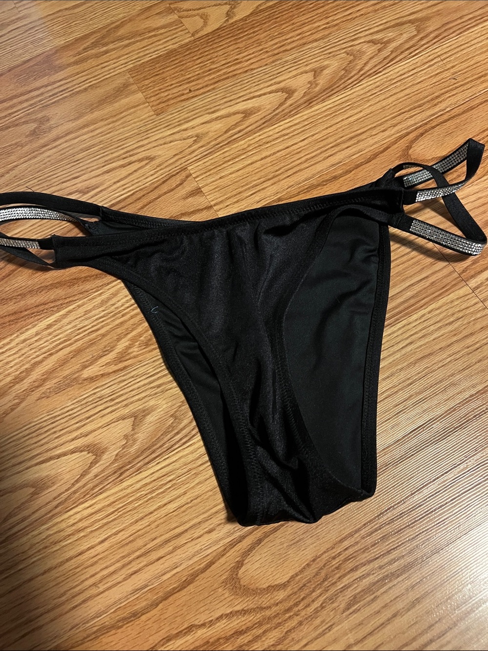 Victoria's Secret shine Bikini Bottom with Double Side Straps, shine/rhinestone